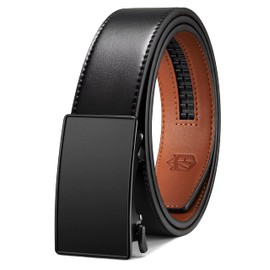 Zitahli Ratchet Belt for Men,Upgraded Tail Hidden Design mens belt Leather for Dress Pant Shirt Oxfords,Micro Adjustable 30"-36"