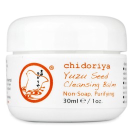 Chidoriya Yuzu Seed Cleansing Balm, Non Soap Purifying Cleanser and Makeup Remover with Moisturizing Olive Jojoba Grapeseed Oils Beeswax and All Natural Aromatic Ingredients, 1 Ounce Jar