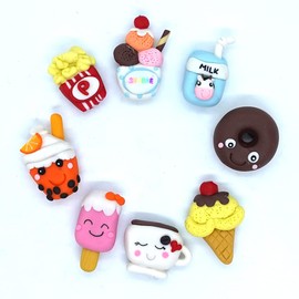 SukDecor Fridge Whiteboard Handmade Magnets Refrigerator 3D Funny Décor Home and Kitchen Decorative, 8 Foods