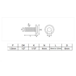 cSeao 12-Pack M6 x 22mm Black Flat Head Allen Head Joint Conecting Bolts Socket Cap Screws for Furniture Table 304 Stainless Steel