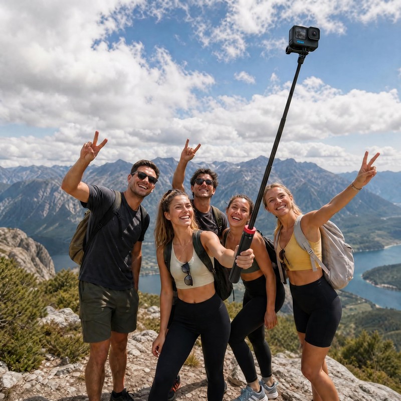 81" Extendable Selfie Stick Tripod for GoPro Mission 1 Pro
