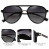 SOJOS Retro Aviator Polarized Sunglasses for Women Men Double Bridge