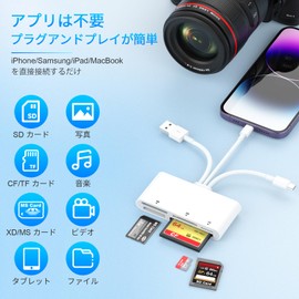 [2024 New Stable High Speed Version] SD Card Reader, 5 in 3 Lightning/Type C/USB-A to SD/TF(Micro SD)/CF/Micro SD/XD/MS Card Reader, Bi-Directional, High Speed Transfer, Memory Card Reader, Compatible