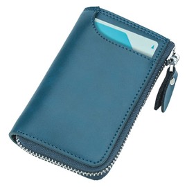 Lumeland Key Case, Genuine Leather, Smart Key Case, Unisex, Cowhide Leather, Large Capacity, 6 Round,, blue