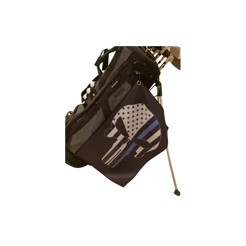 Thin Blue Line Punisher Police Golf Towels - Flag Golf