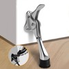 Front Door Stopper Semi-Automatic Kickdown Door Holder Door Stopper (Dark Silver) 2ea