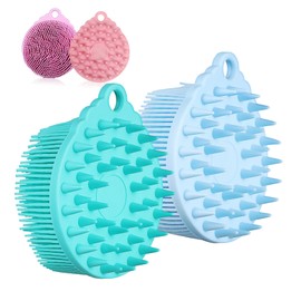 PACKOVE Silicone Bath Body Brush 4-Piece Set Soft Exfoliating Shower Scrubber for Sensitive Skin Waterproof Body Wash Brush for Men and Women for Daily Use in Bathroom