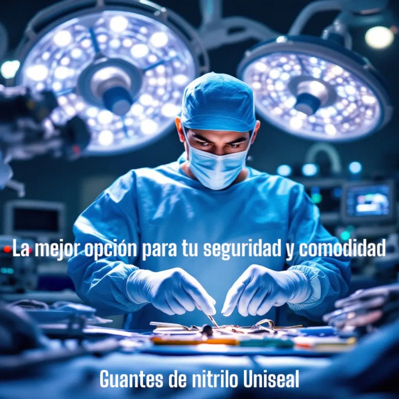 Guantes De Nitrilo Azul Uniseal Libres De Látex 200 Pzas
