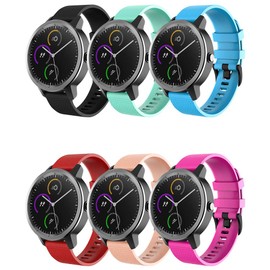 FunBand Compatible with Garmin Vivoactive 3 Strap, 20mm Soft Silicone Replacement Wristbands Fit for Garmin Vivoactive 3 Music/Forerunner 645 Music/Vivomove HR Smartwatch