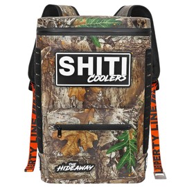 SHITI Coolers Cooler Backpack for Camping, Travel, Beach, Soft Lunch Box for Food, Drinks & Ice, Portable, Waterproof 24 Hr Insulated Bag with Shoulder Straps, Customizable, The Hideaway, 15 Cans