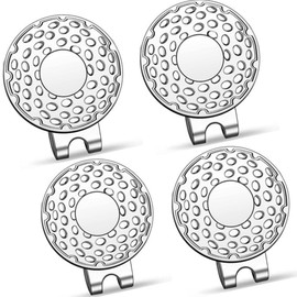 Jindizi Magnetic Golf Hat Clips, 4 Pcs Ball Marker Holder, Golf Ball Marker Hat Clip, Silver Ball Marker Holders for Golf Gloves, Hat, Men Women Golf Lovers 26mm