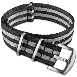 NATO bracelet, seat belt watch strap for men and women, high end soft quality nylon watch straps with heavy duty brushed buckle of 18 mm, 20 mm, 22 mm, 24 mm