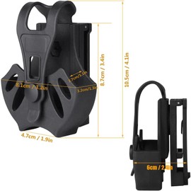 Handcuff Holder, Wear-resistant Handcuff Case with Quick Release, Moulded Handcuffs, Police Cuff Case with 360 Degree Rotating Belt Clip, Compatible with Molle System