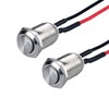 DMWD 2-Pack 12mm Latching Metal Waterproof Push Button Switch Raised