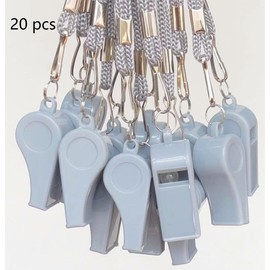 DYBADYSA 20 Pcs Grey Plastic Loud Whistles with Lanyard for Referee Coaches Basketball Football Sports Training Game Event Lifeguard Survival Emergency Fun School Kids Tool Set Suppliers