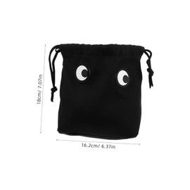 Ipetboom Cute Big Eyes Drawstring Cosmetic Bag Cotton Makeup Bag Skincare Toiletry Organizer for Travel