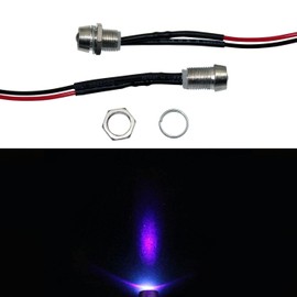 Lumonic 5 x Super Bright Screw LEDs with Resistor for 12 V Applications - High Power LEDs with Connection Cable for Soldering DIY in Colour UV - Through