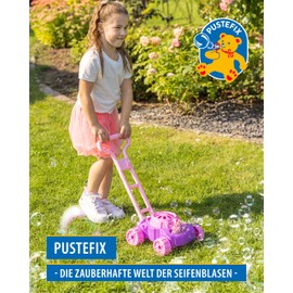 PUSTEFIX Bubble-Mower Lawn Mower Pink I Soap Bubbles Children's Set I Bubble Fun at Children's Parties & Birthdays