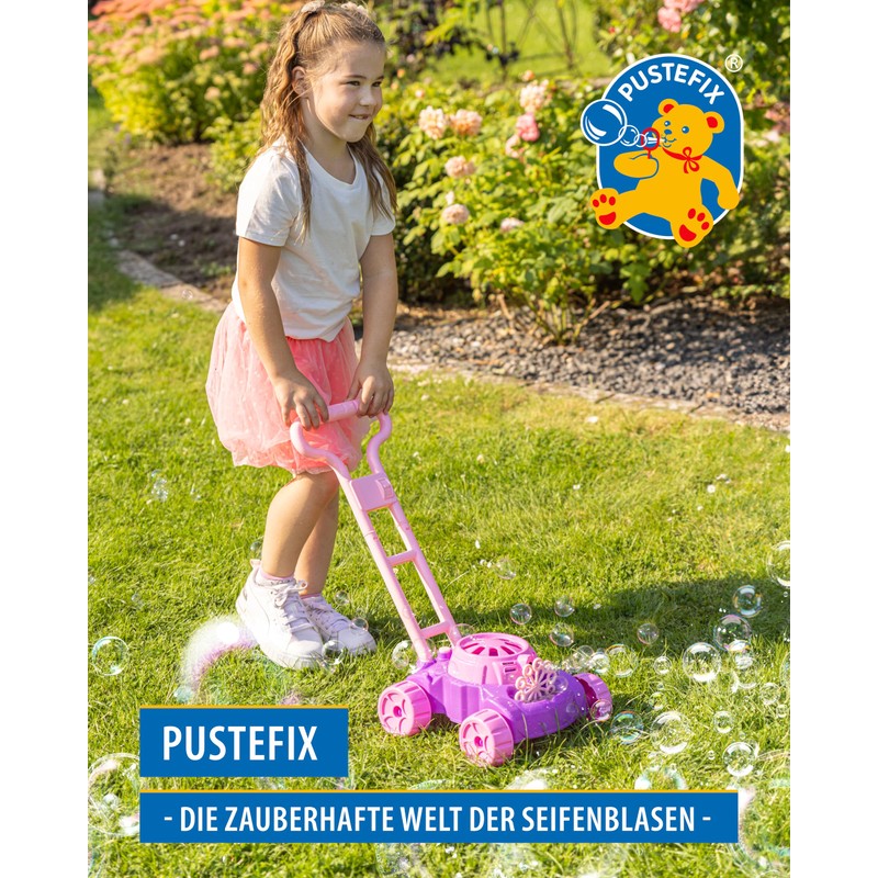 PUSTEFIX Bubble-Mower Lawn Mower Pink I Soap Bubbles Children's Set