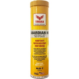 TRIAX Guardian Heavy Duty Grease with Moly, True Multi Purpose, Wheel Bearings, Shock Loaded Components, Extremely Tacky, -400 F Drop Point, Zero Separation (10 Pack - 14 Ounce Tubes)