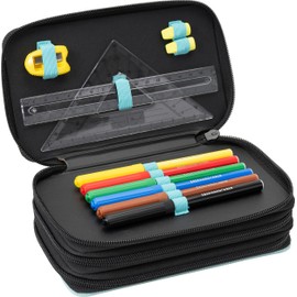 Eberhard Faber Triple Decker 577475 Pencil Case with 36 Writing Utensils Panda with 3 Zips