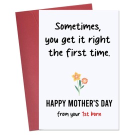 Ithmahco Funny Mothers Day Cards, Mothers Day Gifts For Mom, Funny Mother Card From First Born, Birthday Cards for Mom From Kids, Son, Daughter