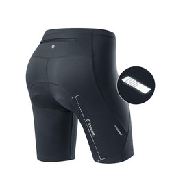 Nepest Padded Bike Shorts Women 4D Padding Cycling Road Biking Bicycle Cycle Spin Biker Shorts Zip Pockets Dark Grey,M