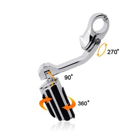 TCMT Long Adjustable Highway 1-1/4" 3.2CM Foot Peg Footrest Fits For Harley Touring Road King Street Glide Road Glide Electra Glide Softail Sportster Dyna with 1.25" Engine Guards