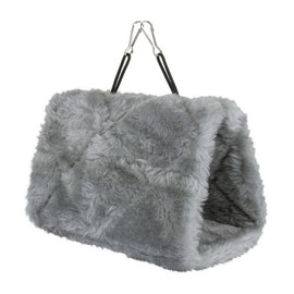 Bird Parrot Hammock Hut Practical Plush Snuggle Hanging Cave Cage Bed Tent Large (Gray)