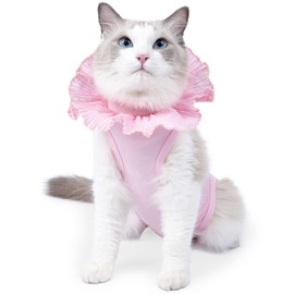 SIUSIO Ropa de Recuperación para Gatos Después de la Cirugía,Traje de Recuperación para Gatos Ajustable,Heridas Antilamer,Ropa del Hogar Transpirable Gato (Rosa, S)