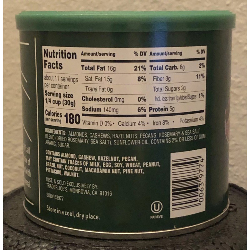 Trader Joe's Nuts About Rosemary Mix Limited Seasonal Edition 12