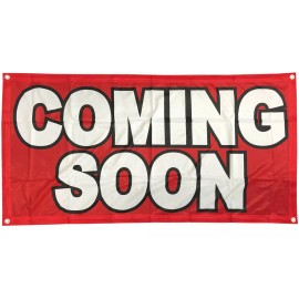 2x4 ft COMING SOON Banner Sign Store Sale Retail - Polyester Fabric rb