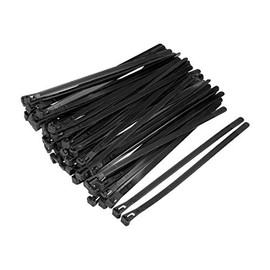 uxcell 40pcs Reusable Cable Ties 10 Inch x 0.3 Inch Adjustable Nylon Zip Ties Wraps Black