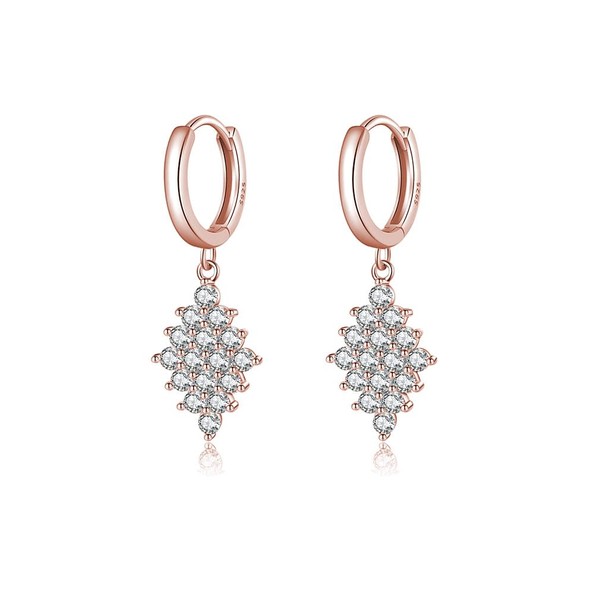 SLUYNZ 925 Sterling Silver Diamond Dangle Hoop Earrings for Women