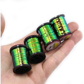 1Pc 35 Yards Green Peacock Flat Tinsel Fly Tying Floss Thread Silky Yarns Fly Fishing Tying Line Materials Outdoors Accessories