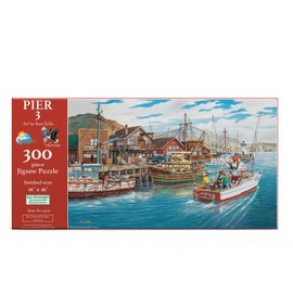 SUNSOUT INC - Pier 3-300 pc Jigsaw Puzzle by Artist: Ken Zylla - Finished Size 16" x 26" Boat - MPN# 37710