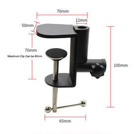 ThtRht 2 Pack Table Mount Clamp Two-way Horizontal Vertical Arm Stand C Type Holder Bracket DIY Fixed Desk Lamp Clip for Microphone Camera Lamp Desktop Mic Stand Stick Hose 0.47'' 12mm Hole Tube