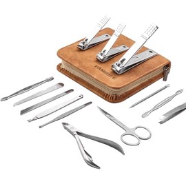 FAMILIFE F03 Manicure Pedicure Set Nail Clippers Tool 13pcs Professional Stainless Steel Portable Travel Grooming Kit Nail Care Nail Scissors Kit Men Women