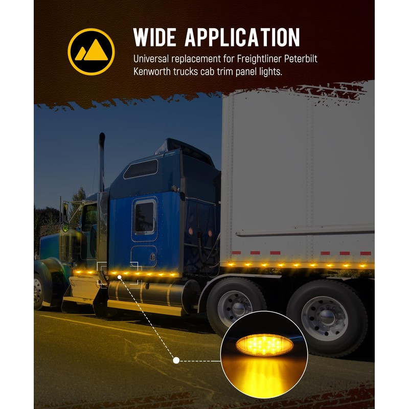 Partsam 10pcs 6.5" LED Marker Lights [DOT Approved], Oval Amber