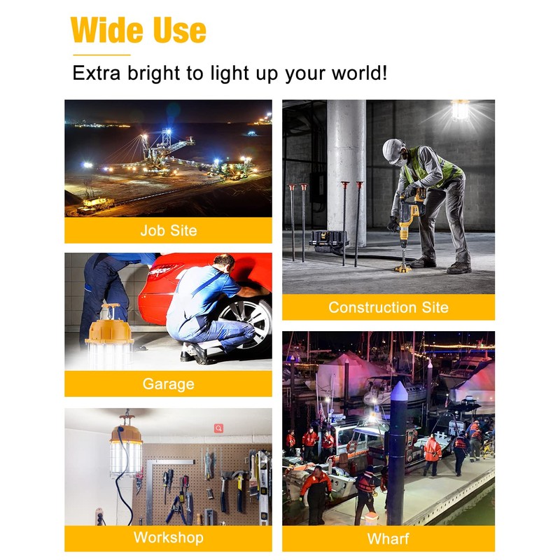JC-LGL LED Temporary Work Light 150W, 5000K 18,000lm Outdoor Construction