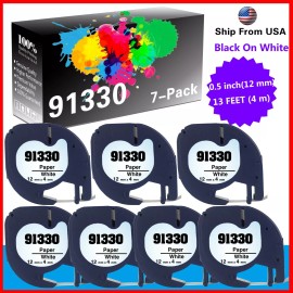 Unbranded/Generic 7 PK 91330 Label Tape use for DYMO LetraTag LT-100H LT-100T Plus LT-100H