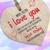 Hanging Wooden Heart Sign Plaque - I Love You, You