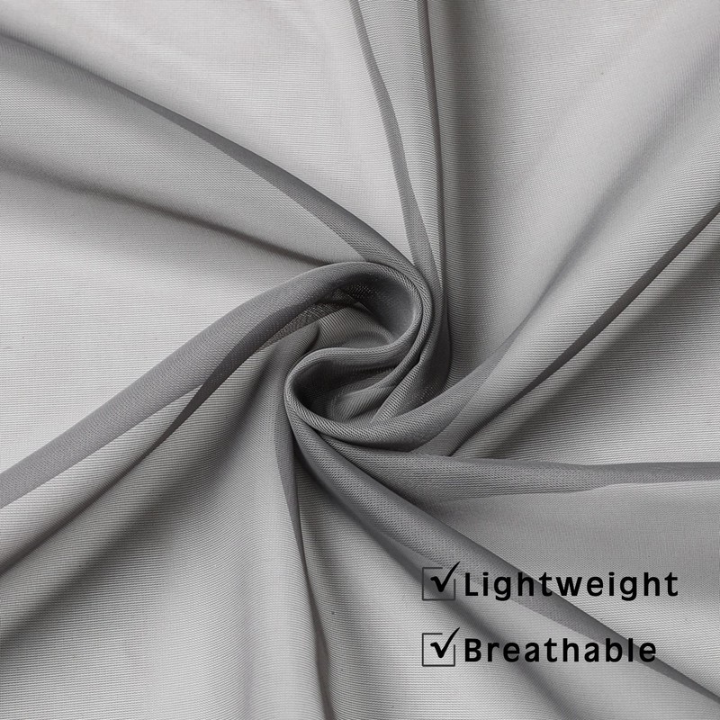 OWENIE Short Grey Sheer Curtains 36 Inches 2 Panels Set