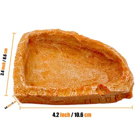 Reptile Water Dish Food Bowl Bearded Dragon Bowls, 2 Pack Reptile Food Bowl for Hermit Crab Bearded Dragon Lizard Gecko Frog Tortoise