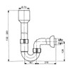 profizeug24 Urinal Pipe Siphon DN 50 x 50