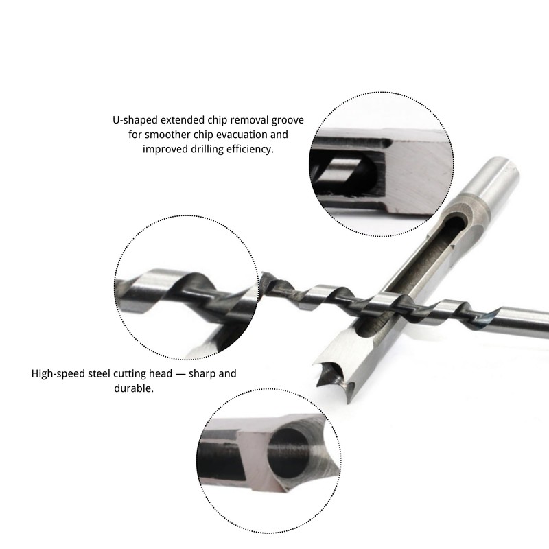 Square Hole Drill Bit 1 Inch, High-Carbon Steel Square Hole