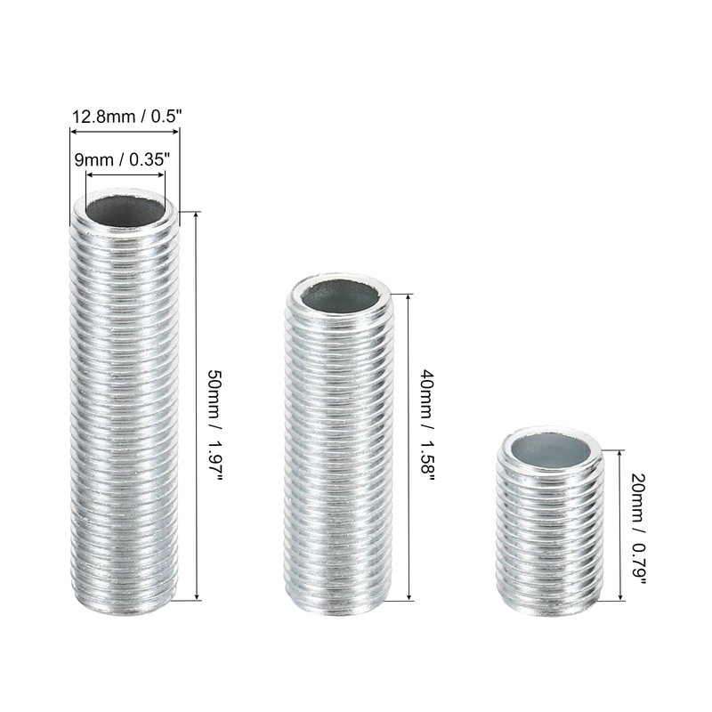 PATIKIL 1/4-18 Thread Lamp Pipe Nipple Kit, All Threaded Fasteners