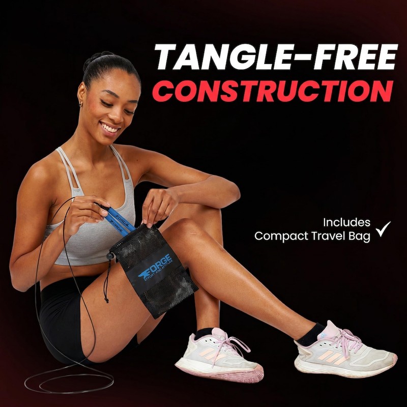 Forge® Speedrope Skipping Rope. Premium, Precision Balanced, Anti-Slip Handles. Self-locking