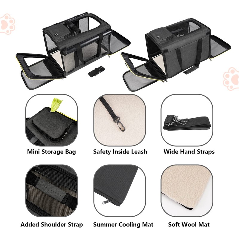 GAPZER Cat Carriers for Large Cats 20 lbs+ Soft Pet
