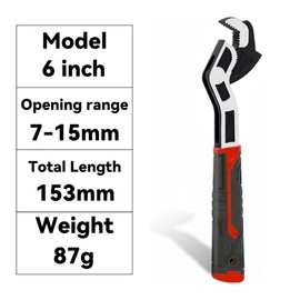 Multi Function Adjustable Spanner, Self Adjusting Wrench 6", Small Adjustable Spanner, Universal Building Spanner with A Pair of Gloves for Mechanical Maintenance DIY